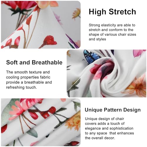 Image of Lellen Bar Stool Covers Set of 4- Jacquard Bar Stool Chair Cover with Backs,Barstool Covers Slipcovers,Stretch Barstool Seat Covers,Chair Protector Covers for Kitchen Dining Room Counter Island