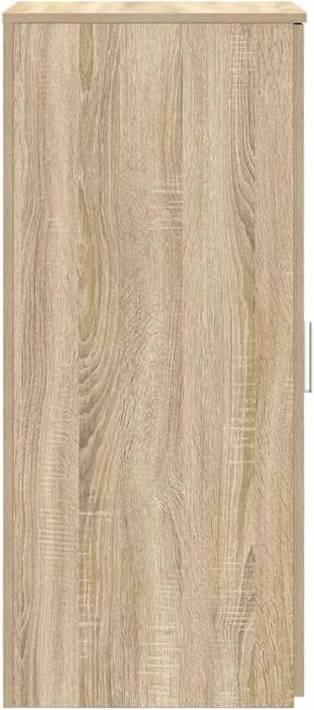 Sonoma Oak Finish Engineered Wood Compact Storage Cabinet with Shelf and Bottom Section for Modern Living Spaces
