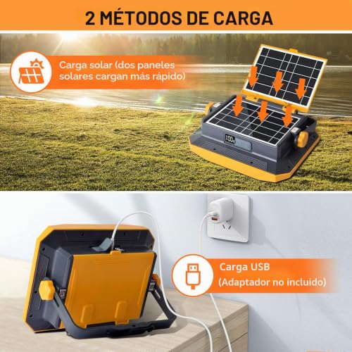 Foco LED recargable 100W portátil de 12000LM para garaje y obra 3