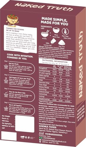 Image of Naked Truth Millet Noodles Combo Pack of 3 | No Maida Veg Hakka Noodles | High Fiber Healthy Noodles | Non-Fried Ready to Cook (Ragi + Foxtail Millet + Pearl Millet Noodles) | No MSG /Preservatives