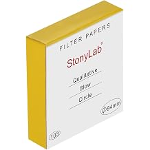 stonylab Qualitative Filter Paper, 100 Packs Slow Flow Rate Cellulose Filter Paper Circles with 10 Micron Particle Retention, 94 mm Diameter