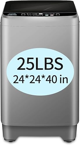 Bomba de drenaje portátil de 25 libras, 10 programas y 8 niveles de agua, lavadora completamente automática con pantalla LED, ideal para campamento,