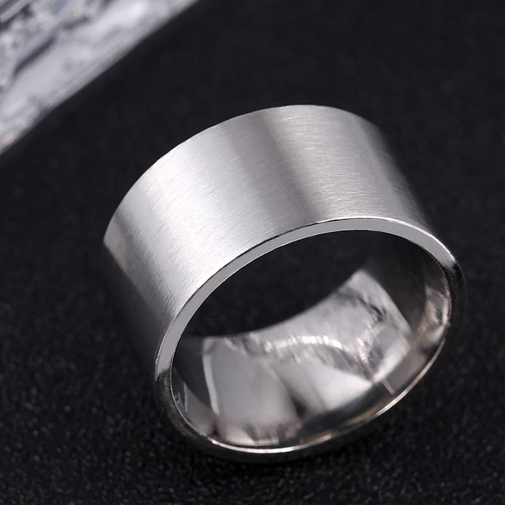 ZENSE - Anello di fidanzamento o fede da uomo in acciaio inossidabile opaco e argento ZR0103