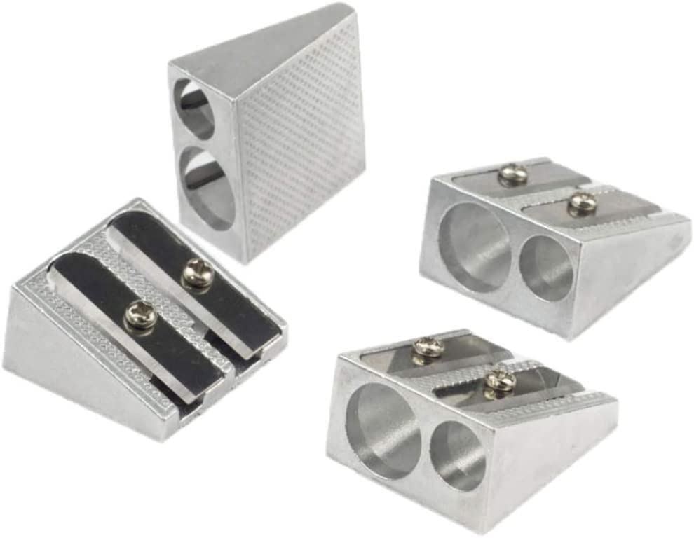 Generic Cosmetic Pencil Sharpener Double Holes for Eyebrow Lip Liner Eyeliner Pencil School Office Supplies 4Pcs