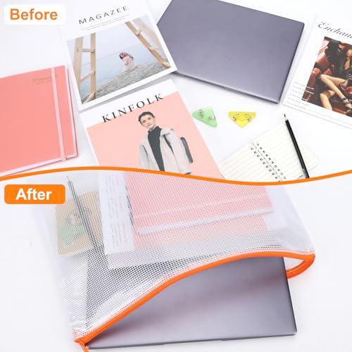 Image of YOPCDJ 20pcs Plastic Mesh Zipper Pouch Bags, A3 17x12 Inches Extra Large Mesh Bags, Reusable Zipper Pouches for Classroom Office Supplies Organizing, Puzzles & Games, Board Game Organization