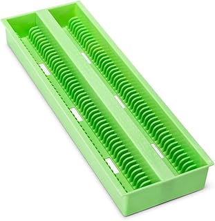 Globe Scientific 513252G ABS Slide Draining Tray, 100-Place for up to 200 Slides, Green, 78mm Width, 25mm Height