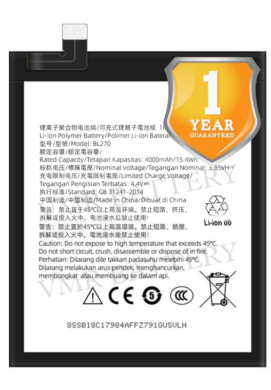 Image of Original BL270 Battery Compatible for Lenovo Vibe K6 Note (K53a48) | Lenovo Vibe K6 Plus | Lenovo Vibe K8 Note (XT1902-3) - (4000mAh) - 1 Year Warranty