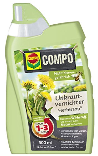 Preisvergleich Produktbild COMPO Bio Unkrautvernichter Herbistop, Bekämpfung von ein- und zweiblättrigen Unkräutern, Algen und Moosen, Konzentrat, 500 ml
