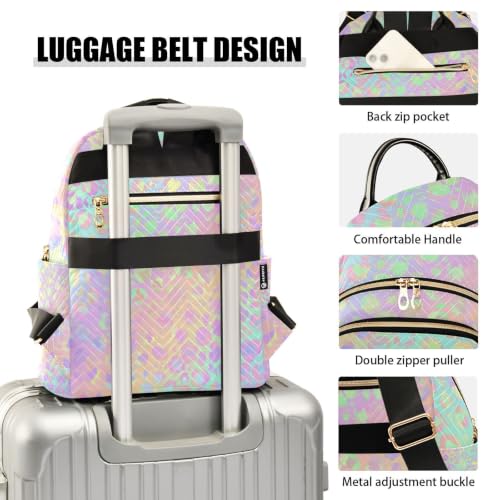 Image of ALAZA Rainbow Leopard Cheetah Small Backpack Purse for Women Travel Bag Fashion Daypack Back Pack Shoulder Bag
