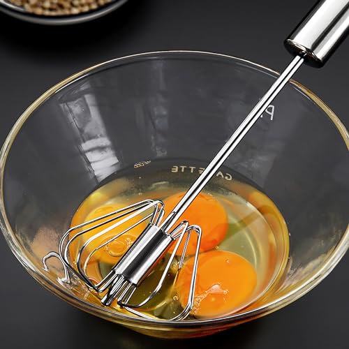 Frusta a Mano, Rusta da Cucina in Acciaio Inossidabile, Frusta Semiautomatica, più lavoro e risparmio di tempo, Frusta di Cottura per Battere e Mescolare, Sbattere per mescolare/sbattere/rimestare - immagine 4