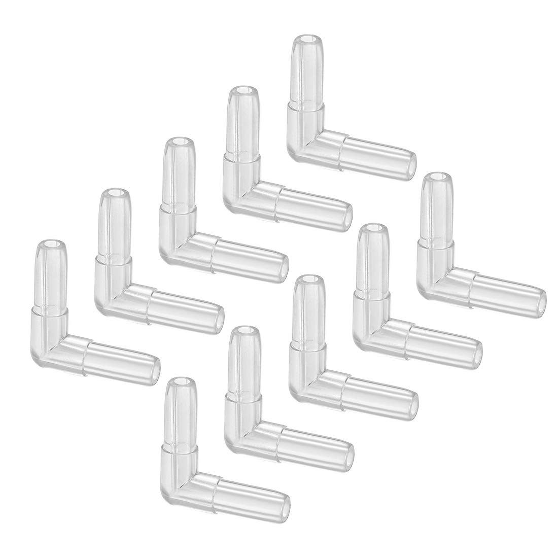 20 Pcs Aquarium Air Tube Connectors | L-Shaped Elbow Valves For 4mm Airline Tubing (Transparent)