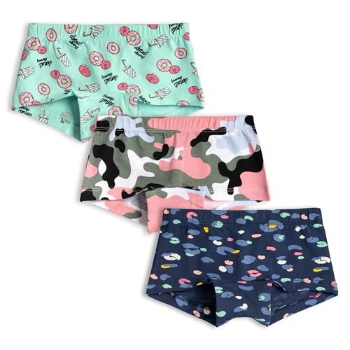 Image of Real Basics Girls Cotton Boxer Boyshorts Panties Underwear for Kids (Multicolor) Pack of 3