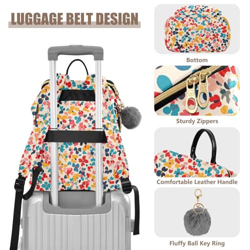 KLL Multicolored Calico Backpack for Women Cute Waterproof Ladies Gym Bag Travel Backpack for Gym Work Travel4