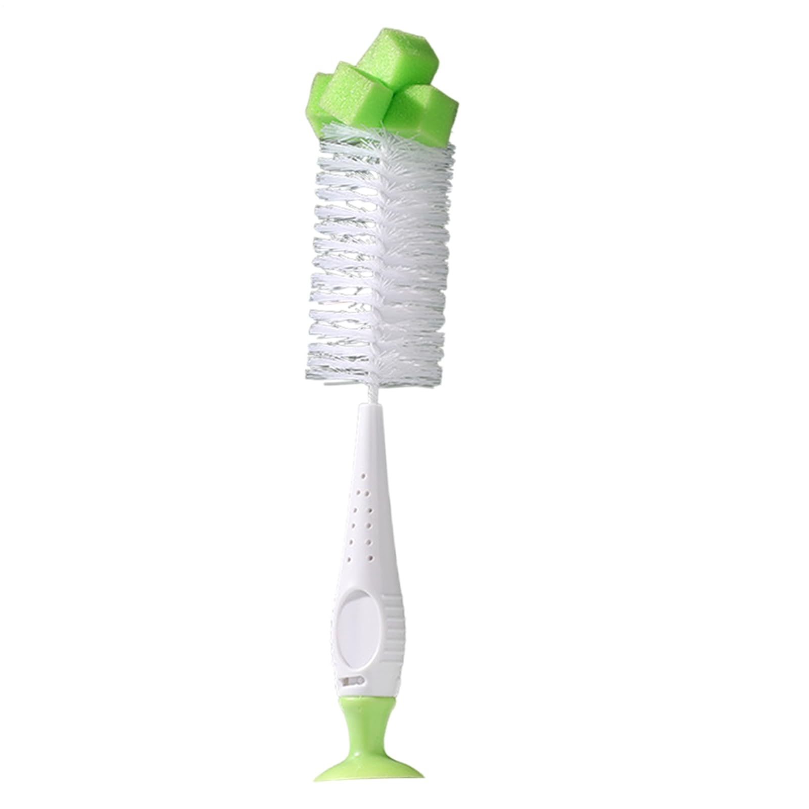 Bottle Cleaning Brush – Baby Bottle Scrubber, Suction Sponge Tool | Reusable Suction Cup Cleaner, 2 in 1 Bottles Nipple Washer, Flexible Bottles Washer with Grip for Kitchen Sink, Tabletop, Baby Feed
