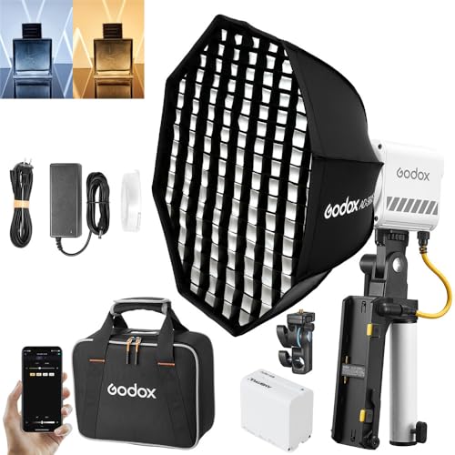Godox ML60IIBi ML60II-BI Kit di luci a LED, luce video a LED portatile, bicolore 2800K-6500K, CRI...