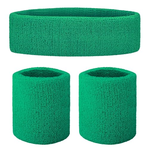 Image of GOGO Thick Solid Color Sweatband Set (1 Headband + 2 Wristbands)