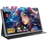 FANGOR Portable Monitor for Laptop, 15.6 Inch 1080P FHD Computer Screen Extender, USB-C/HDMI/HDR Plug & Play Gaming Travel IPS Display w/Cover Stand & Speakers for PC MAC Phone PS5/4 Xbox Switch