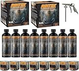 LAUCO Rintek Urethane Spray 2 Gallon Black Bedliner Coating, Heavy-Duty Polyurethane Protective Truck Bed Liner Paint, Waterproof Anti-Slip Impact-Resistant Automotive Coating, With Spray Gun