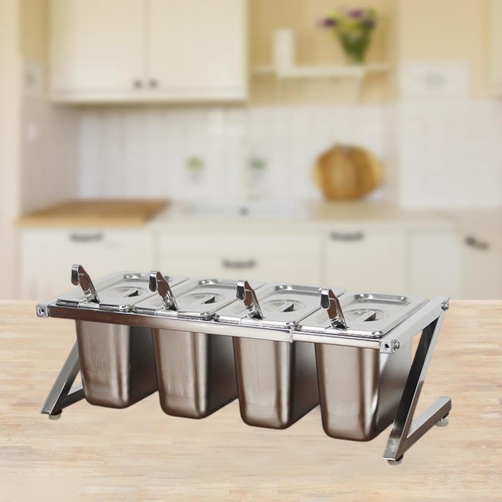 Ice Chilled Condiment Server Ice Chilled Serving Tray Taco with Lid Salad Bar Accessories Bar Caddy Coffee Shop Keeping Fresh, 48x16cm