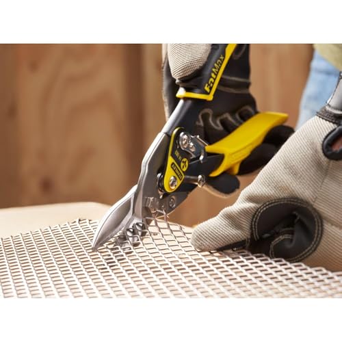 STANLEY FATMAX Straight Cut Compound Action Aviation Snips, Suitable for Aluminium, Sheet UPVC, Wire Mesh, Leather, Copper, Plastic and Mild Steel, 2-14-563 13 STANLEY FATMAX Straight Cut Compound Action Aviation Snips, Suitable for Aluminium, Sheet UPVC, Wire Mesh, Leather, Copper, Plastic and Mild Steel, 2-14-563 - Image 13