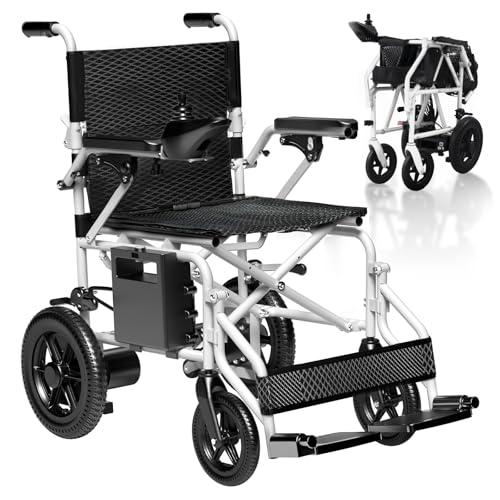 Image of [2025 Upgrade] Hassky Electric Wheelchair for Adults Foldable, 15 Miles Range Motorized Wheelchair, All Terrain Power Wheelchairs for Seniors Supports Up to 350 lbs White