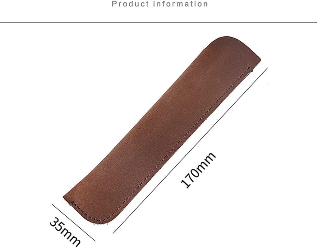 Zestaw długopisów ze skóry bydlęcej w kolorze jednolitym, skórzanym etui, ochronny ołówek (e 170 * 35 mm) (b