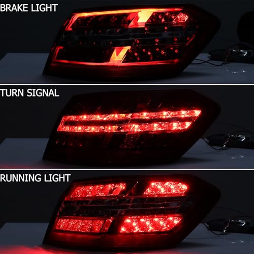 amopacorp Red Outer Tail Light Assembly for 2010-2013 Mercedes E-Class E350 E550 E63 AMG, Right Passenger Side LED Rear Running/Brake/Turn Signal Lamp, Replaces MB2805106, 2129060858, 212906085864
