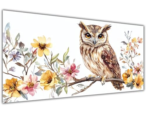 Pintar con Numeros Adultos Flor Pintar por Numeros Adultos Búho Paint by Numbers Niños DIY Kit Lienzos Pinceles Pigmento Acrílico Creativo Manualidades Regalo Decoración Hogar 70x140cm Sin Marco-KL947