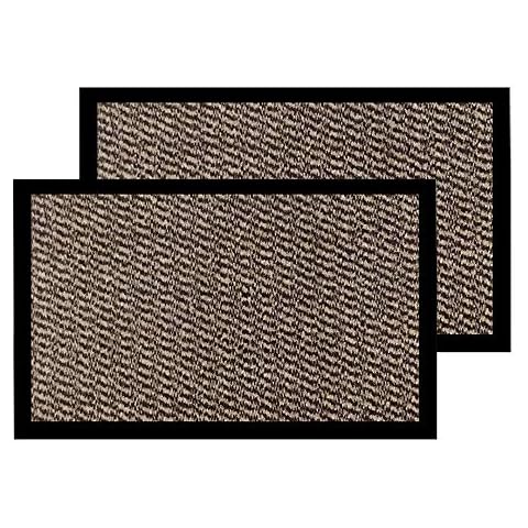 Pack of 2 Small Door Mats Indoor & Outdoor Kitchen Mat Barrier Mats Indoors Washable Front Door Mats Absorbent Mat Shoe Scrapper Mat Home Office Entrance Mat (Brown) Cover