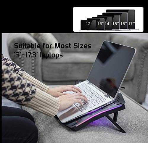 LETUSTO-RGB-Laptop-Cooling-Pad-Portable-Laptop-Cooler-Stand-for-up-to-17-Notebooks-2-Fans-with-17dBA-and-2-USB-Ports