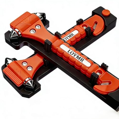 LOYMR Car Safety Hammer (2 Pack) - 2-in-1 Emergency Escape Tool with Window Breaker & Seat Belt Cutter for Vehicles, Home & Office