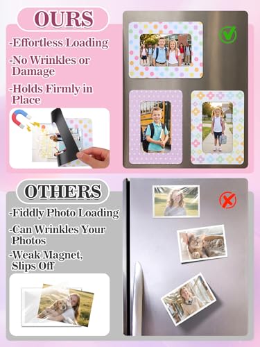 Image of 12Pcs Magnetic Picture Frames for 4 inchx6 inch Photo, Locker Accessories for Girls | 6 Colors, Cute Back to School Gifts, Classroom Decorations Supplies, Refrigerator Decor, Pastel