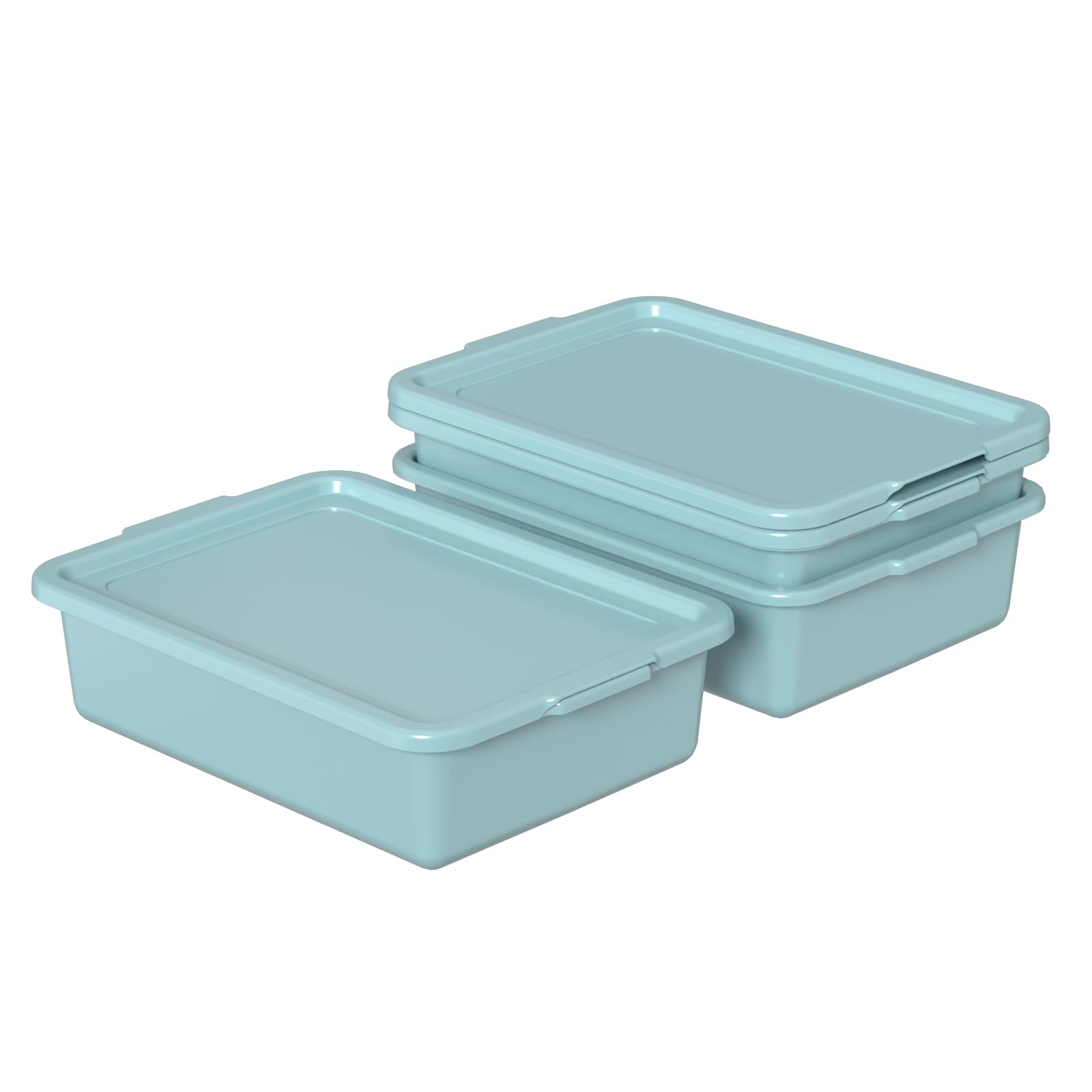 Vasca da 13 L con coperchio, confezione da 3 vasche da ristorante in plastica, verde menta