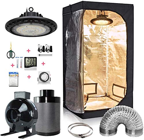 GreenHouser Grow Tent Room Complete Kit Hydroponic Growing System LED 300W/ 600W/ 800W