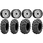 Bundle-9-Items-MSA-Machined-Brute-14-ATV-Wheels-28-Mud-Lite-XL-Tires-4x156-Bolt-Pattern-38x24-Lug-Kit
