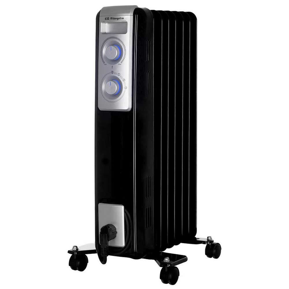 Orbegozo RN 1500 Oil Radiator 7 Element 1500 W LED Light Adjustable Thermostat, Cable Manifolds, Swivel Wheels