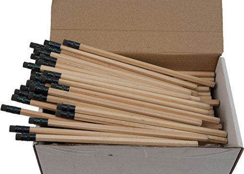 Alpne Glow Products Hex Pencils (Full Size Hex Pencil with #2 Lead Available in a Variety of Colors) (Tested Non Toxic) (Latex Free Eraser) (Classroom Pencils) (Bulk Box of 144) (Natural Wood)