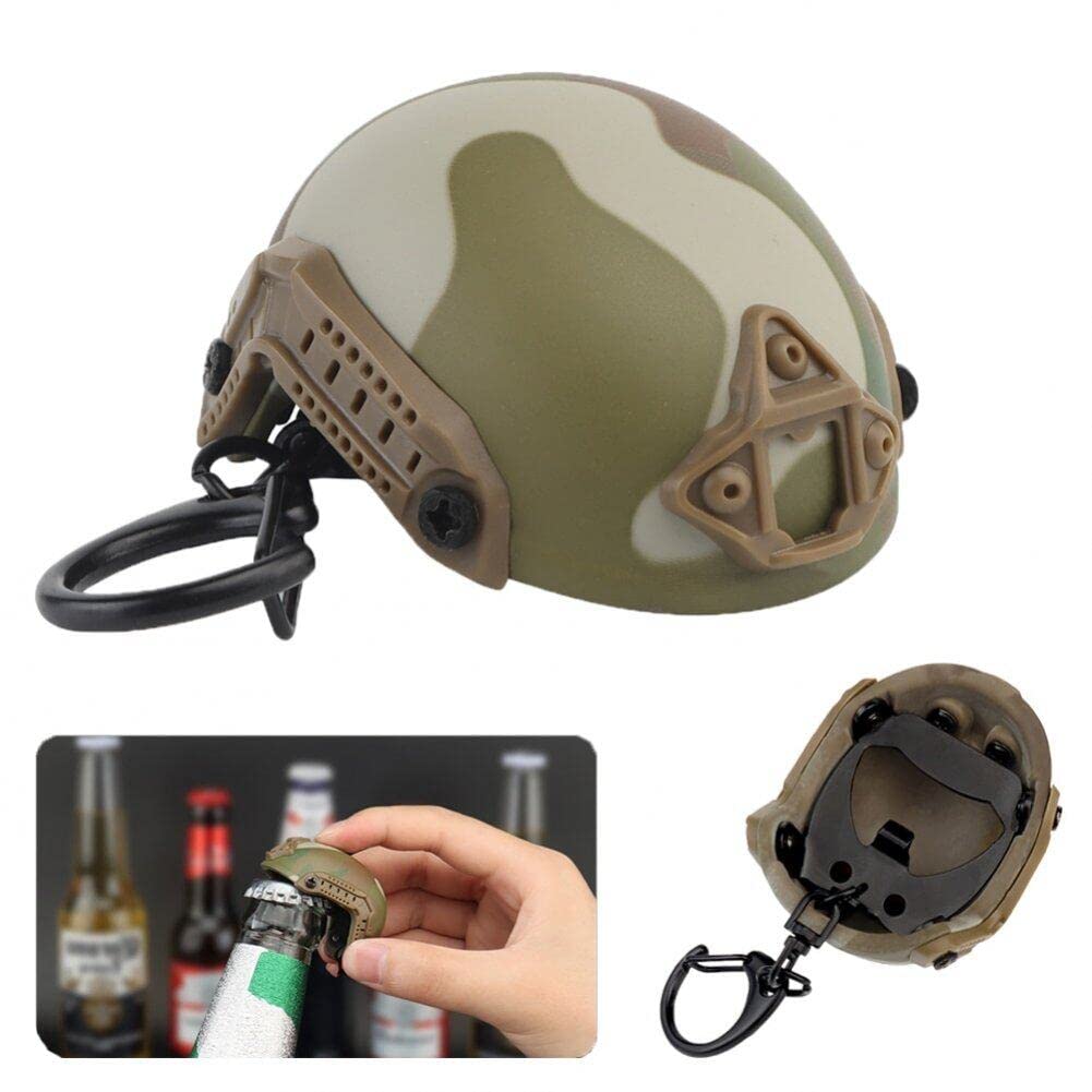 Porte-Clés Casque Ouvre-Bouteille - Lot De 4, Alliage De Zinc, Design Chapeau De Sécurité, Déco Pratique - 4