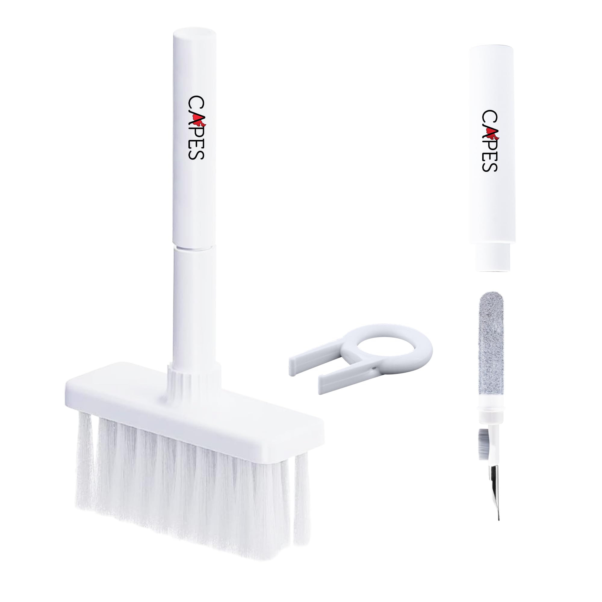 Capes 5 in 1 Multipurpose Device Cleaner Cleaning Tool Kit Set for Mobile Smartphones, Laptop, Computer, MacBooks, Desktop, Earphones, AirPods, Electronic Gadget Cleaner, Keyboard Cleaning Kit - White-picture-33