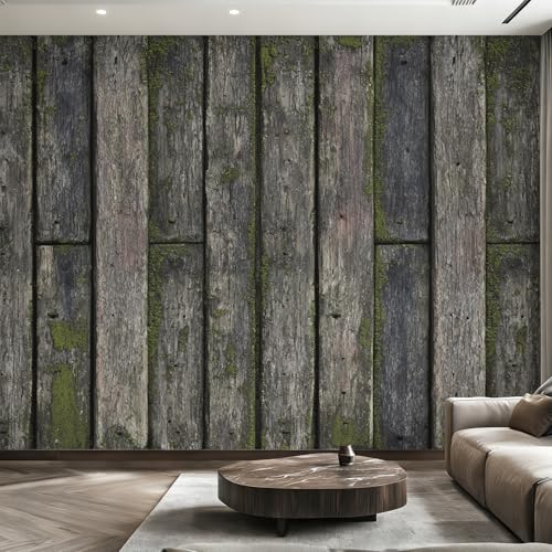 Générique Papier Peint Panoramique Planche de Bois, Papier Peint Planche de Bois Ferme Rustique 200x140 cm, Fresque Murale Intissé, Décoration Murale Salon...