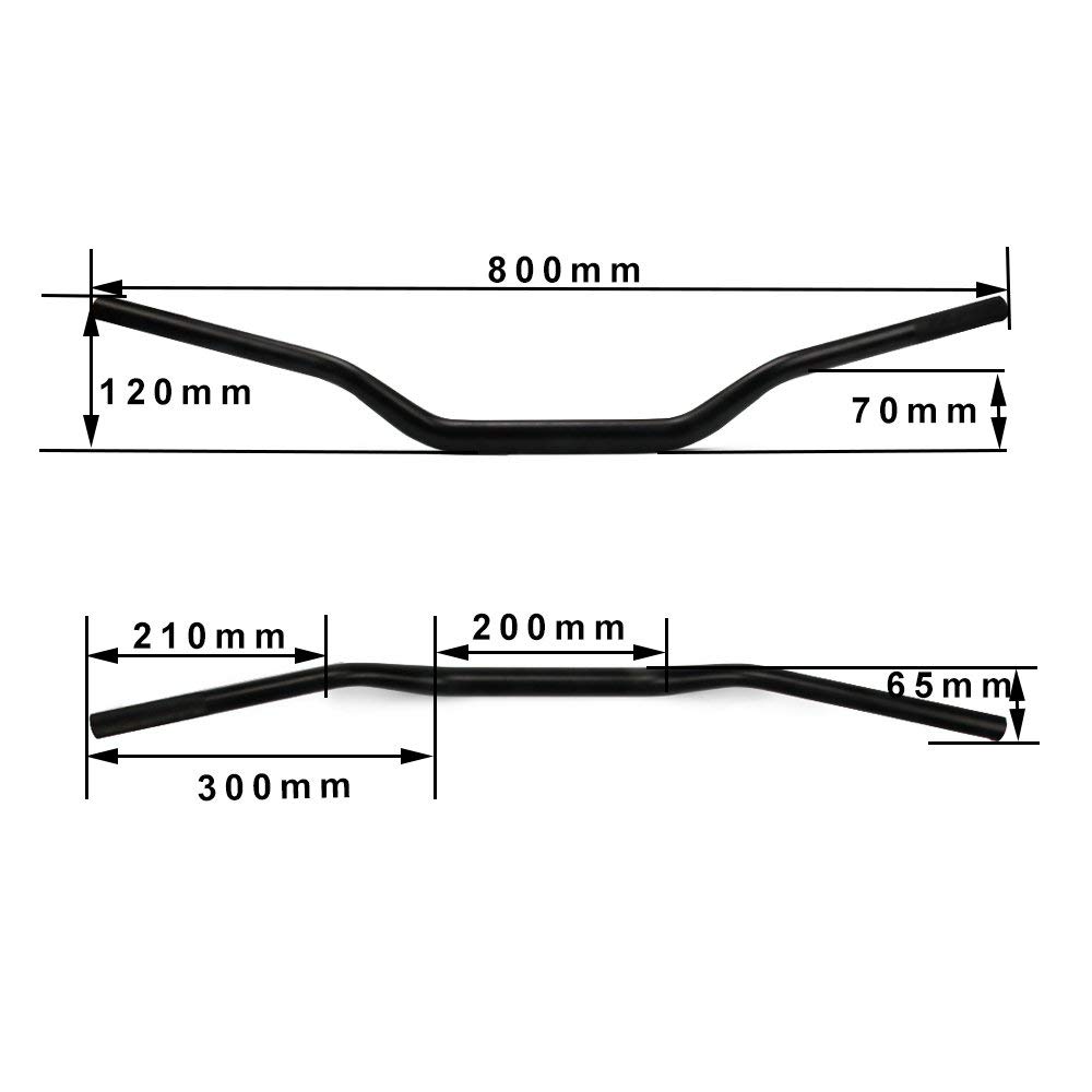 1 1/8"28mm Manubri per moto Manubrio per tubi CRF CR YZ WR KX KLX RM RMZ RMX DRZ - Nero