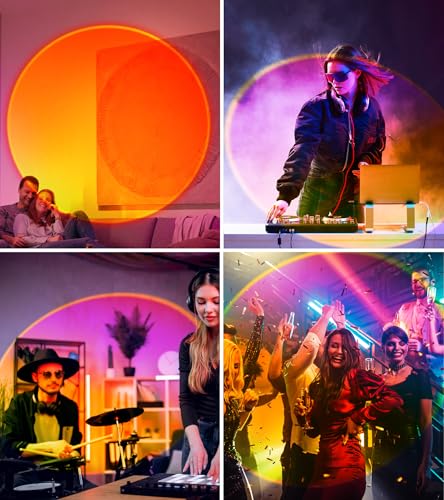 Image of Sunset Lamp Projector,360 Rotatable & App Control Multicolor Multi-Scene Changing Rainbow Led Sun Lamp-Christmas Gift,Aesthetic Room Decor for Selfies,TikTok /Instagram Backdrop,Bedroom Night Light