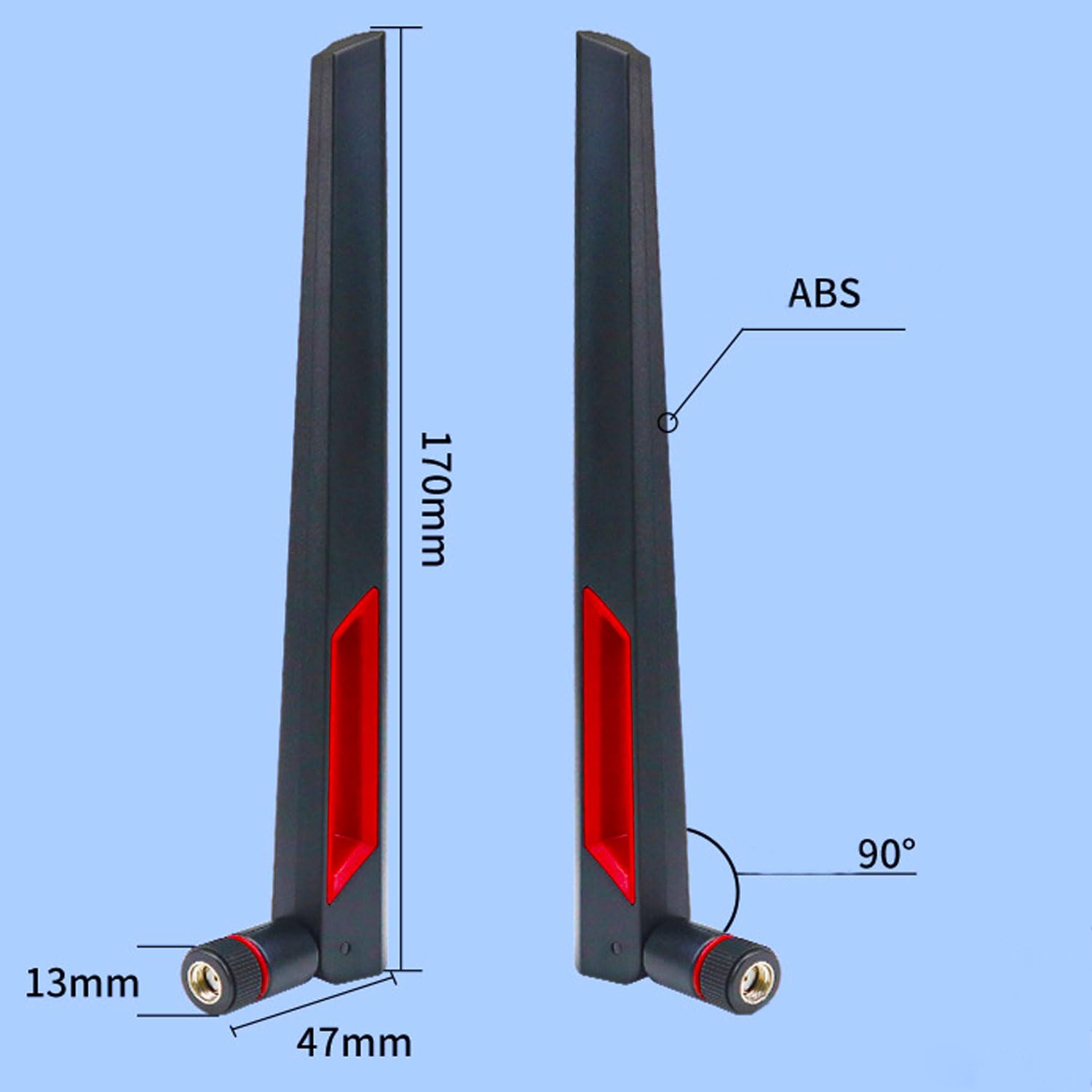 Antena WiFi 2,4G/5,8G/5G antena WiFi RP-SMA męski adapter obrotowy 90° złącze 9DBi wielokierunkowa antena sygnału Wi-Fi do routera bezprzewodowego