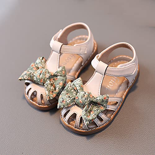 Fashion Autumn Toddler and Girls Casual ShoesNon Slip Sandals Hollow Out Shoes Round Toe Buckle Shoe for Toddlers Girls (Beige, 4-4.5 Years)3