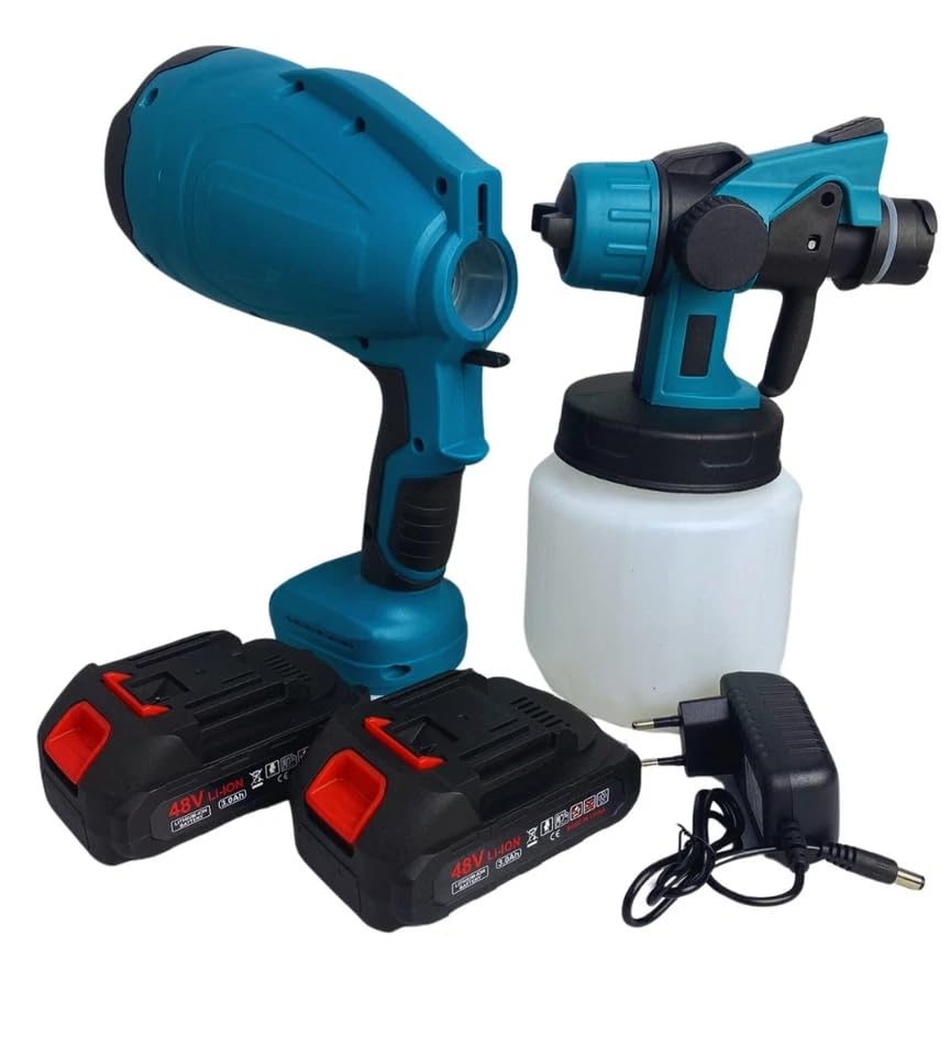 Pistola a spruzzo a batteria 68V 6 ah per vernice aerografo pittura 2 batterie