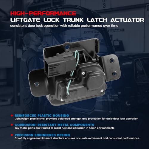 Image of KELOKE Manual Trunk Latch Lock Actuator w / 4-Pin Compatible with Buick & Cadillac & Chevy & GMC Pontiac & Saturn 2006-2017, for Models Without Power Liftgate, Replaces# 931299