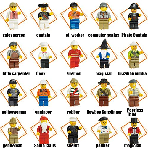 HQSGDMN 20 Stück Mini-Puppenspielzeug,Mini-Figurenfüllung,Mini-Bausteine und Zubehör,kompatibel mit Lego Mixed Career… – Bild 6