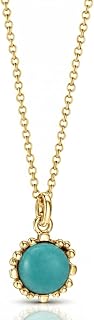 Unaloe® Women's 925 Silver Necklace with Natural Coloured Stones such as Pearl, Kunzite and Amazonite, Ideal Gift for Anniversary, Birthday, and Other Important Events