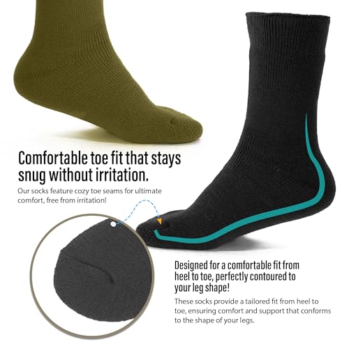 Men and Women Thermal Winter Fleeced Lined Heat Socks- 2 or 4 Packs3