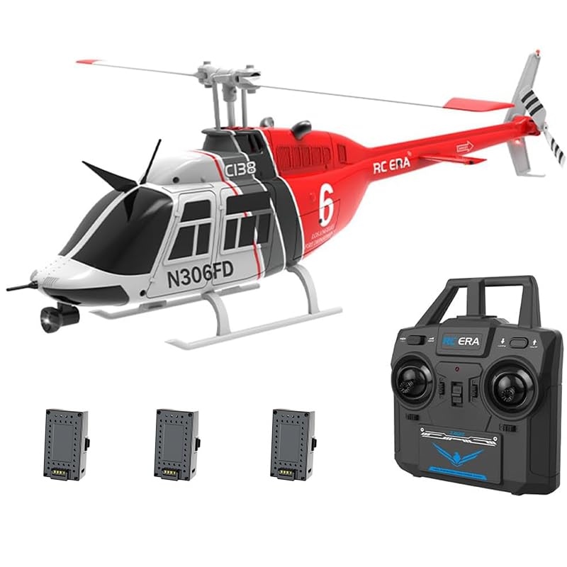 1/30 Scale C138 RC Helicopter, 2.4G 6CH Remote Control Aircraft with Altitude Hold and Optical Flow Positioning, One-Key Takeoff/Landing, for Adults Gift